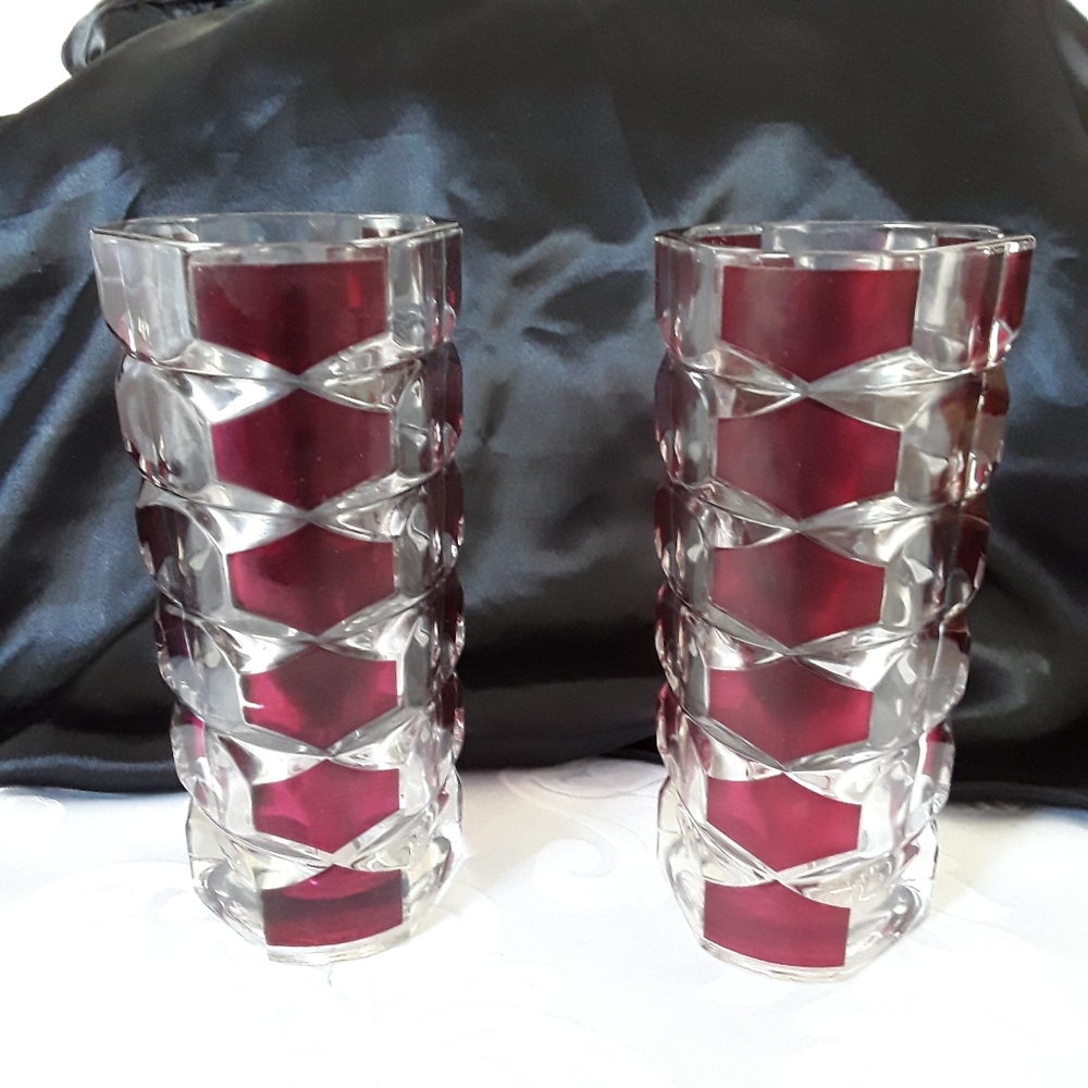 JG Durand French Ruby Glass Vase (Sold Separately)